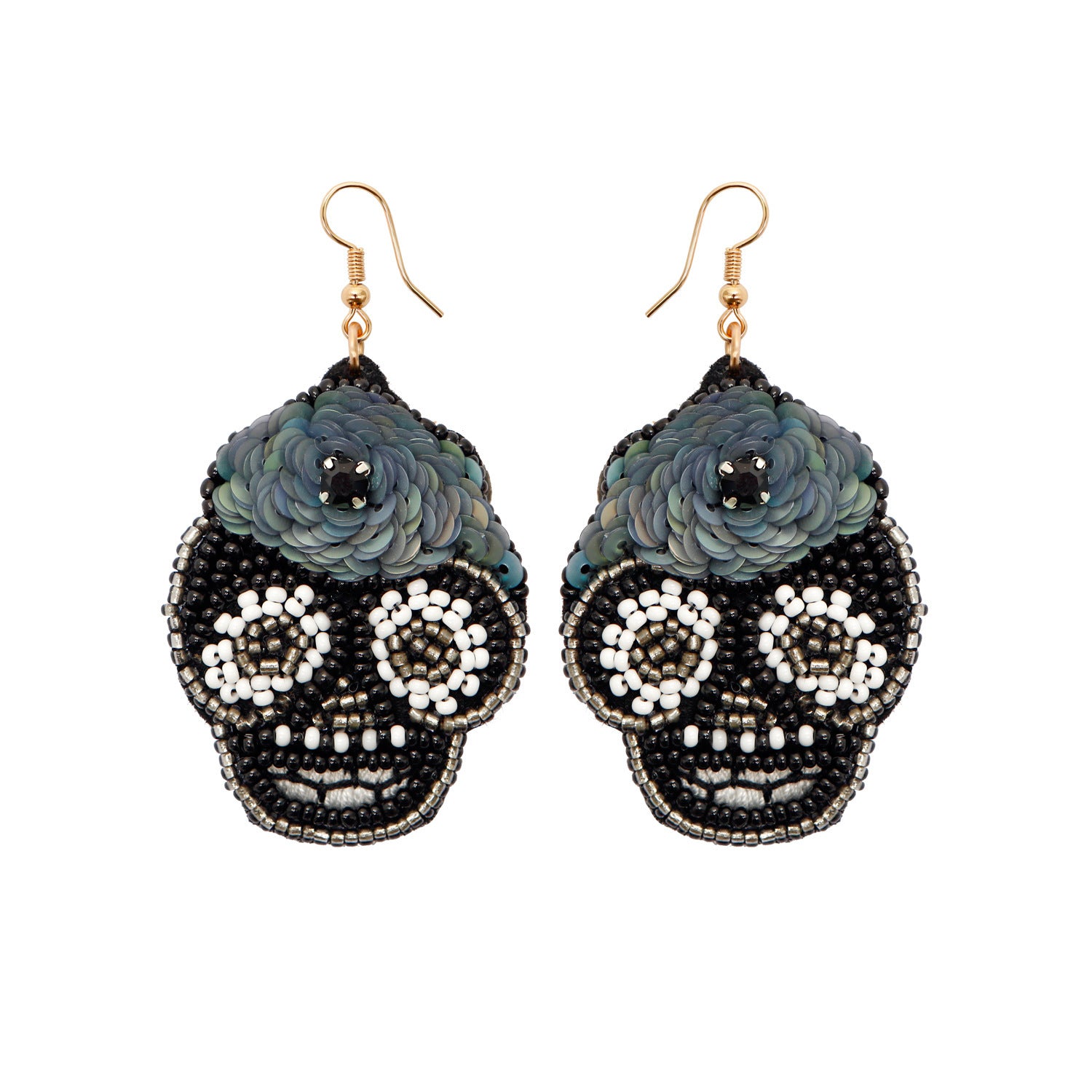 Wholesale Halloween Hat Ghost Creative Rice Bead Pumpkin Bat Exaggerated Earrings